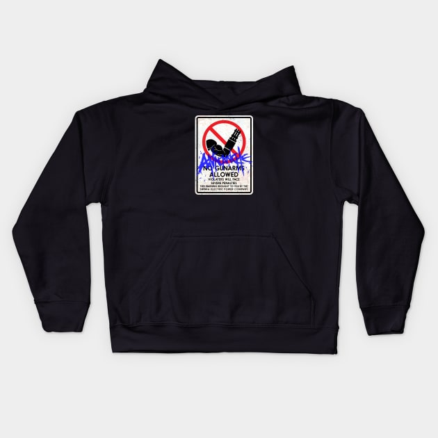 Gun Arm Free Zone Kids Hoodie by CCDesign